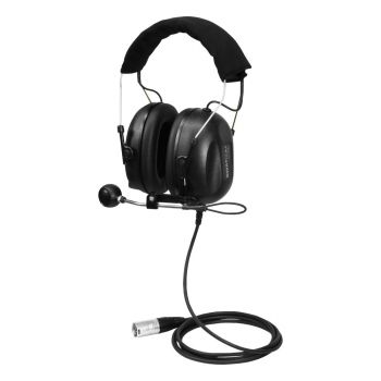 Swatcom Camera Headset 2 full earcups split ear listening 1.5m straight cable XLR5M Copy