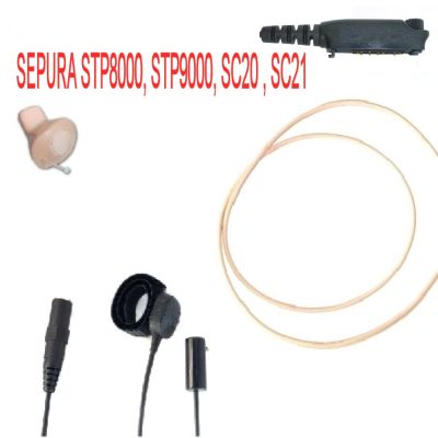 TC4 Sepura 3 wire kevlar surveillance personal wireless induction neckloop and earpiece kit - TC4-SP3-ILKITBE - Showcomms